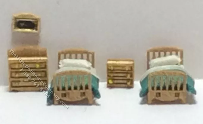 1:144 Scale 5pc Traditional Children's Bedroom Kit