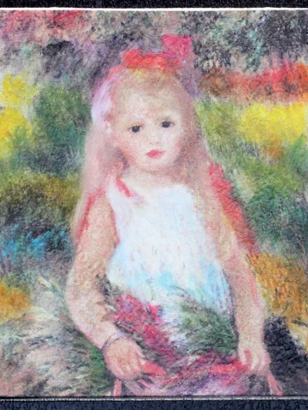 "Girl with Flowers" Replica Painting by Larry Morganti